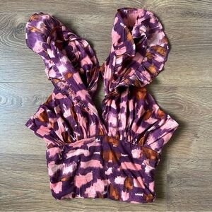 Anthropologie Pleated Ruffle Halter Top